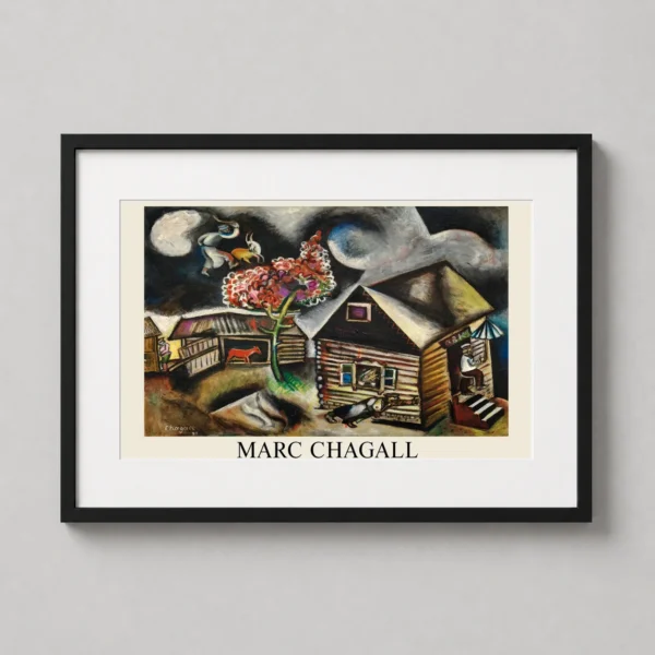 Marc Chagall La Pluie Surrealist Village Scene Art Print
