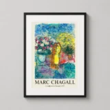 Marc Chagall Le Couple aux Deux Bouquets 1982 Expressionist Art Print