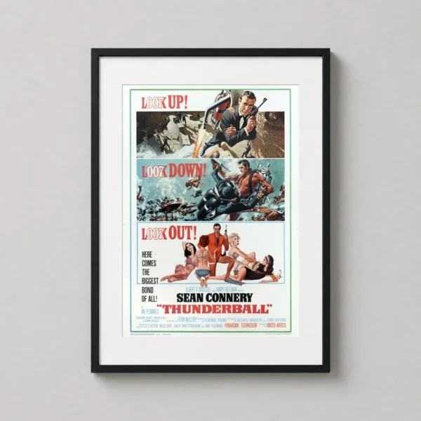 Thunderball James Bond 1965 Retro Action Movie Poster