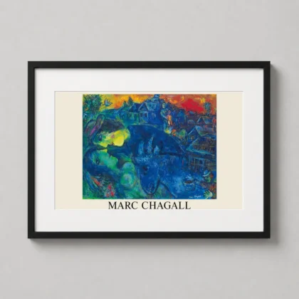 Marc Chagall – Le Village Bleu 1967 Modern decorative art print for curated interiors by MerchFuse