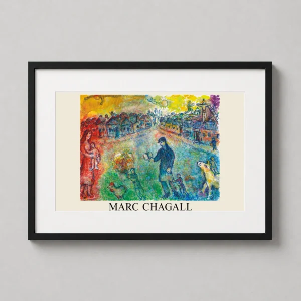 Marc Chagall Le Voyageur 1980 Surrealist Village Art Print