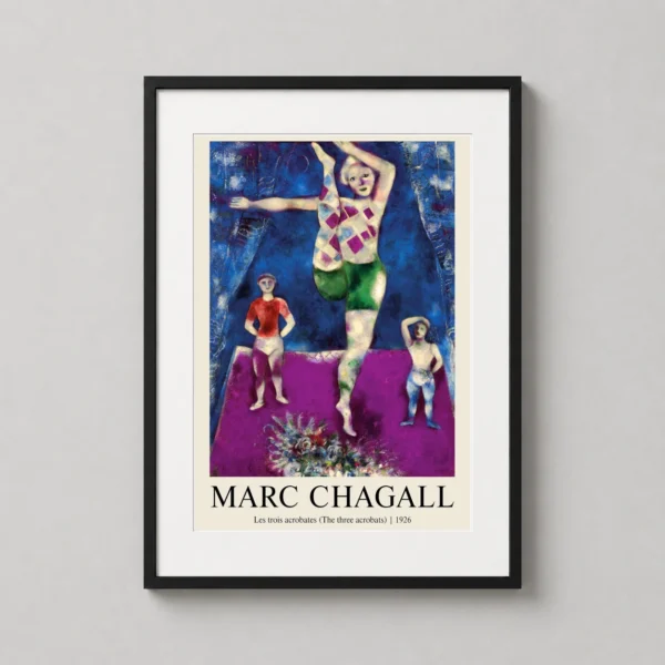 Marc Chagall Les trois acrobates 1926 Circus Fine Art Print