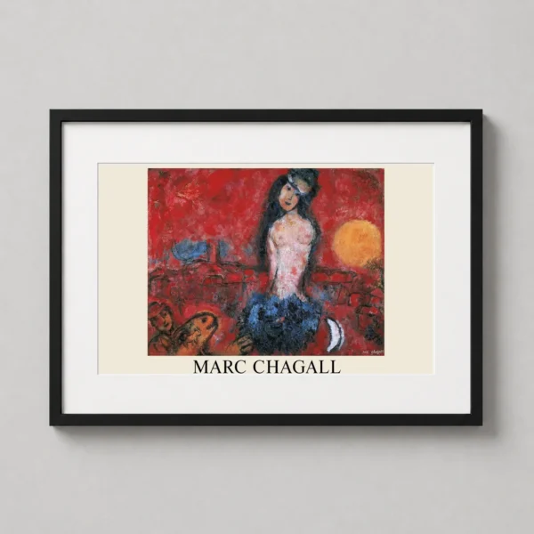 Marc Chagall Nu sur fond rouge 1967 Expressionist Art Print