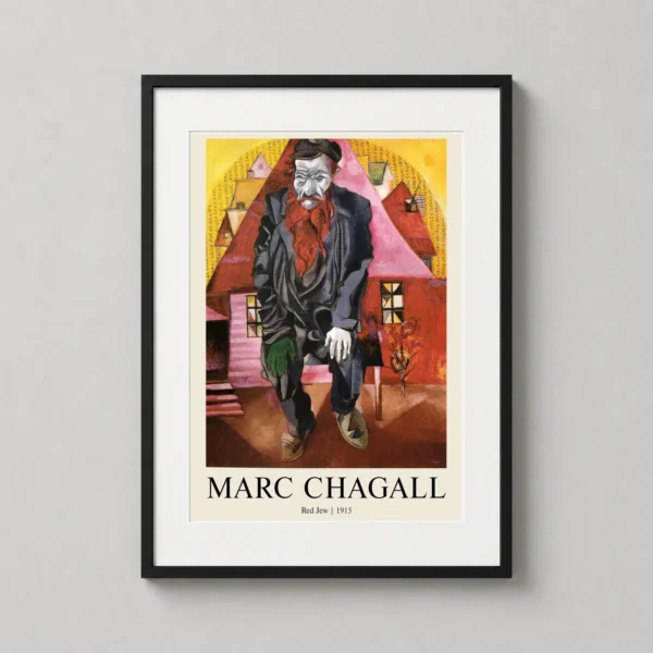Marc Chagall Red Jew 1915 Expressionist Village Portrait Art Print