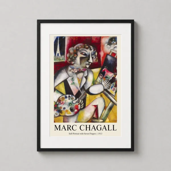 Marc Chagall Self-Portrait with Seven Fingers 1913 Art Print