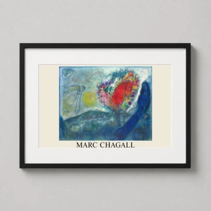 MerchFuse Marc Chagall – St. Jeannet 1958 Surrealist art print with surrealist character