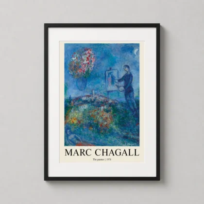 MerchFuse Marc Chagall – The Painter 1978 Vintage Modernist art print with vintage character