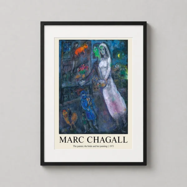Marc Chagall The Painter, The Bride and her Painting Art Print