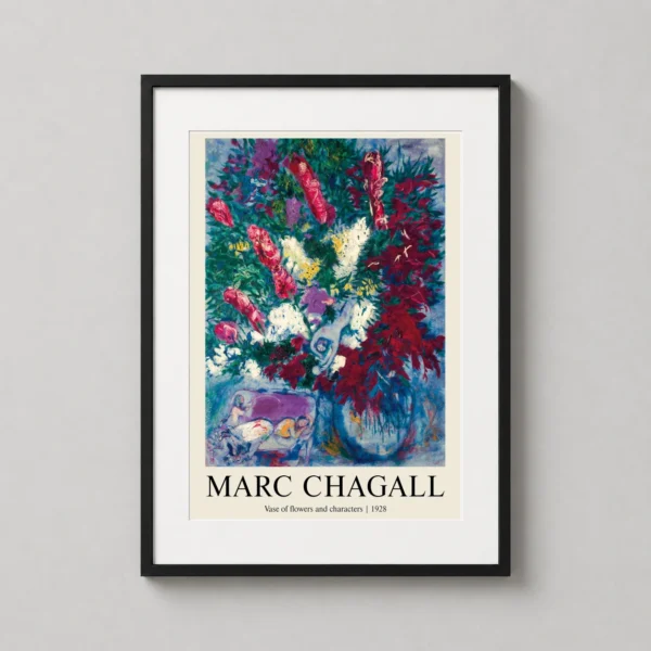 Marc Chagall Vase of Flowers and Characters, 1928 Art Print