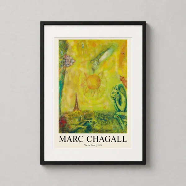 Marc Chagall Vue de Paris 1978 Exhibition Painting Art Print