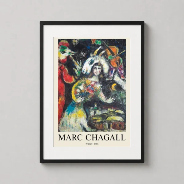Chagall Winter 1966 Surrealist Masterpiece Painting Art Print