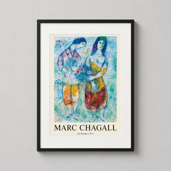 Marc Chagall Les Paysans 1971 Exhibition Style Modern Art Print