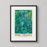 Marc Chagall, Abdallah et les êtres marins 1946 Art Print