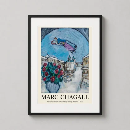 Marc Chagall – Amoureux Dans le Ciel 1930 wall print with curated artistic presence by MerchFuse