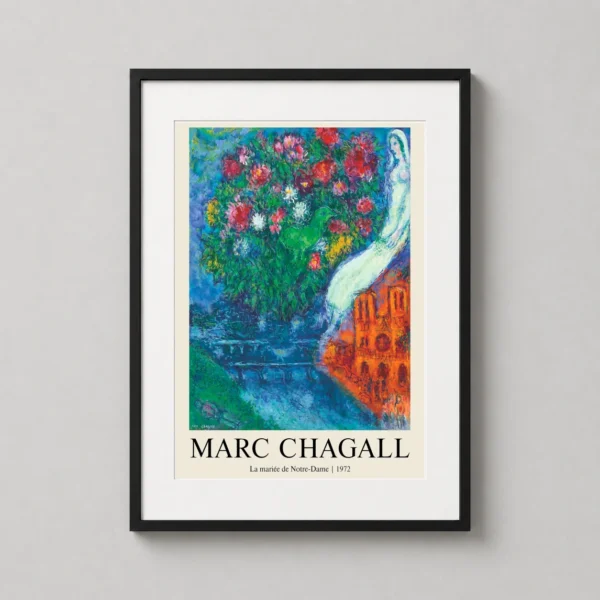 Marc Chagall La Mariée de Notre-Dame 1972 Expressionist Art Print