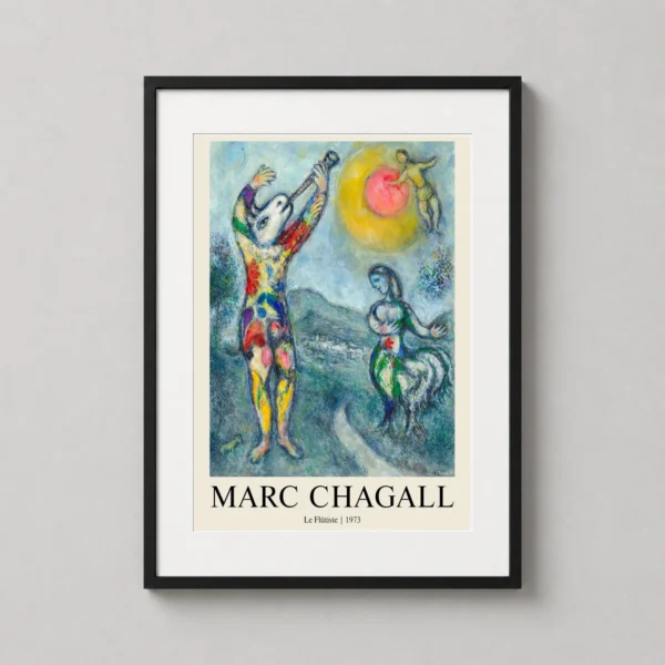 Marc Chagall Le Flûtiste 1973 Surrealist Exhibition Art Print