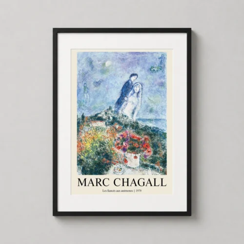 Marc Chagall Les Fiances aux Anemones 1979 Surrealist Art Print