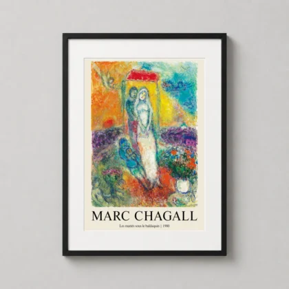 Marc Chagall – Les Maries Sous le Baldaquin 1980 art print for gallery wall display by MerchFuse