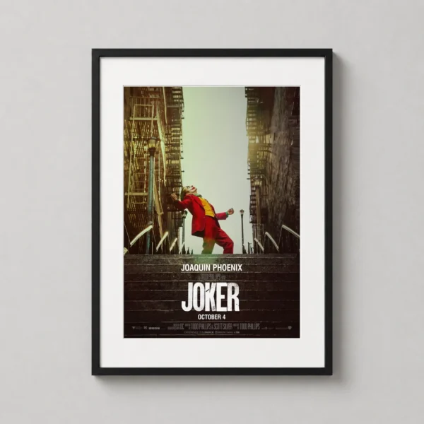 Joker Movie Stairs Dance, Cinematic Crime Thriller Movie Poster