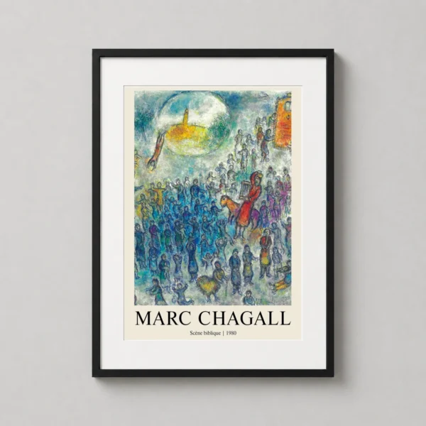 Marc Chagall Scène biblique 1980 Vintage Exhibition Art Print