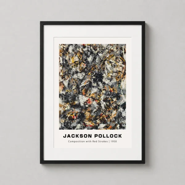 Jackson Pollock Composition with Red Strokes Abstract Art Print