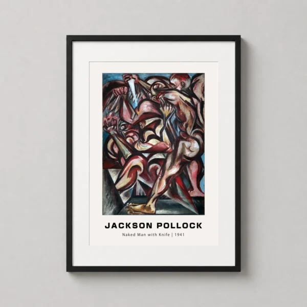 Jackson Pollock Naked Man with Knife 1941 Expressionist Art Print