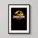 Jurassic Park 1993 Theatrical Logo T-Rex Skeleton Movie Poster