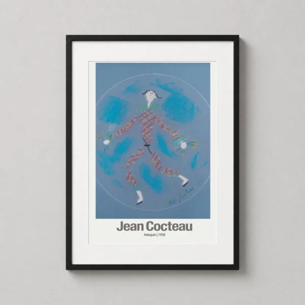Jean Cocteau Arlequin 1958, Modernist Harlequin Fine Art Print