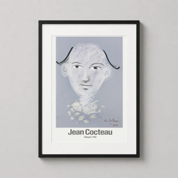 Jean Cocteau Arlequin 1963 Modernist Portrait Art Print