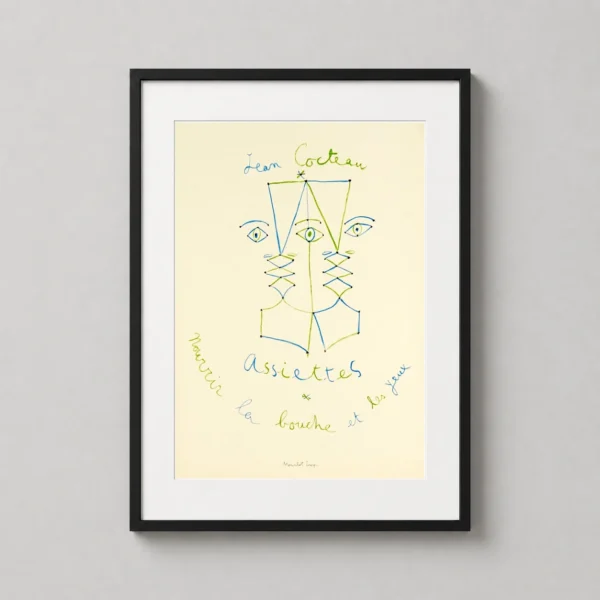 Jean Cocteau Nourrir la Bouche et les Yeux 1957 Exhibition Poster