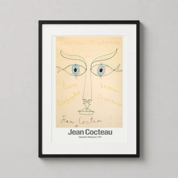 Jean Cocteau Exposition Matarasso 1951 Modern Art Print