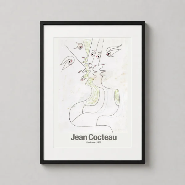 Jean Cocteau Five Fauns 1957 Surrealist Sketch Art Print