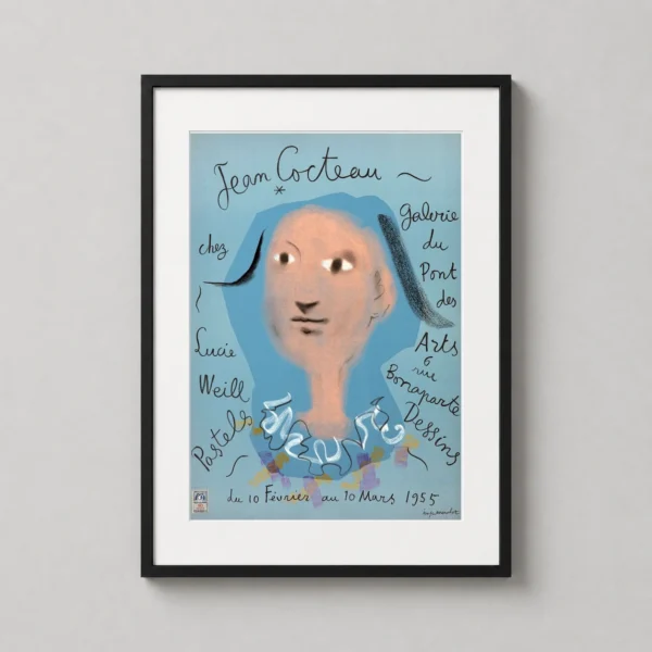 Jean Cocteau 1955 Lucie Weill Galerie du Pont des Arts Exhibition Poster