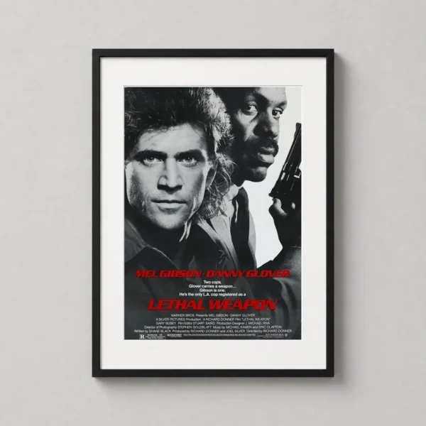 Lethal Weapon 1987 Mel Gibson and Danny Glover Movie Poster