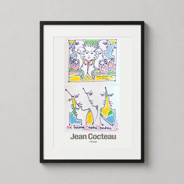 Jean Cocteau L'Europe 1961 French Surrealist Exhibition Art Print