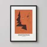 Jean Cocteau Male Profile 1962, Modernist Surrealist Art Print