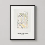Jean Cocteau Menton 1956 Exhibition Art Print, French Riviera Poster