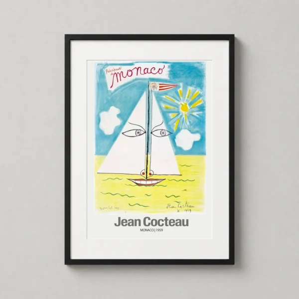 Jean Cocteau Monaco 1959 Sailboat Exhibition Art Print