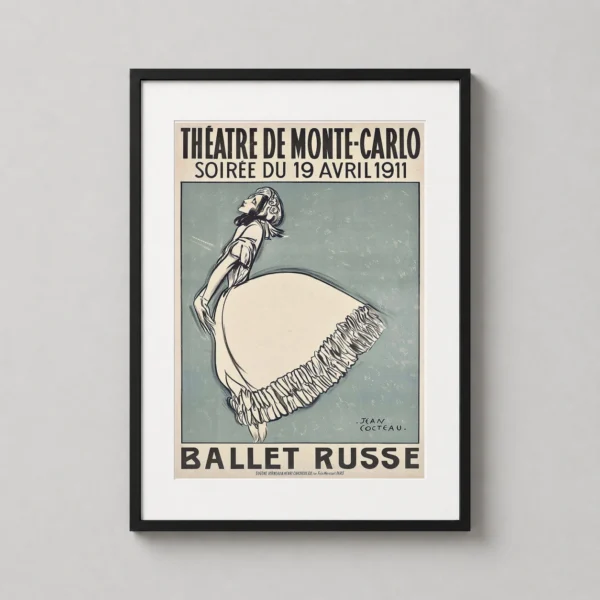 Ballet Russe Monte Carlo 1911 Jean Cocteau Vintage Art Print