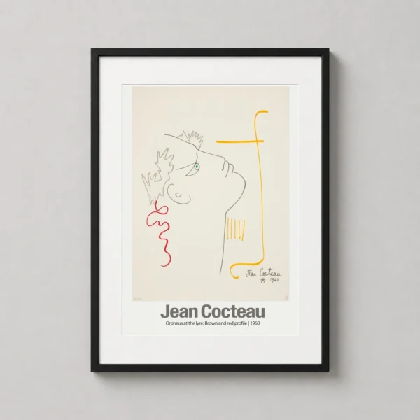 Jean Cocteau Orpheus at the Lyre 1960 Line Drawing Art Print