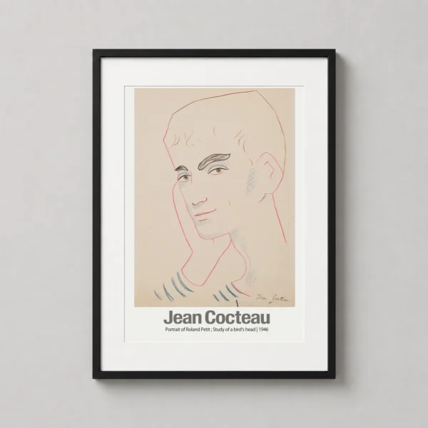 Jean Cocteau Roland Petit Portrait 1946 Modern Sketch Art Print