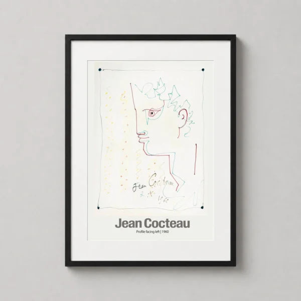 Jean Cocteau Profile Facing Left 1960 Sketch Art Print
