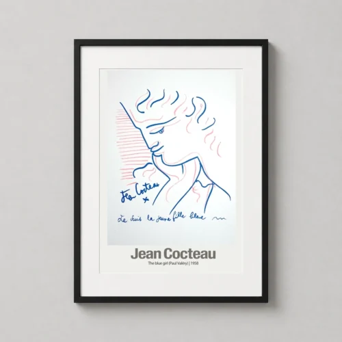 Jean Cocteau Blue Girl 1958, Paul Valéry Portrait Art Print