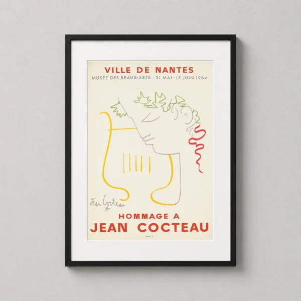 Jean Cocteau Ville de Nantes 1964 Exhibition Surrealist Wall Art Print