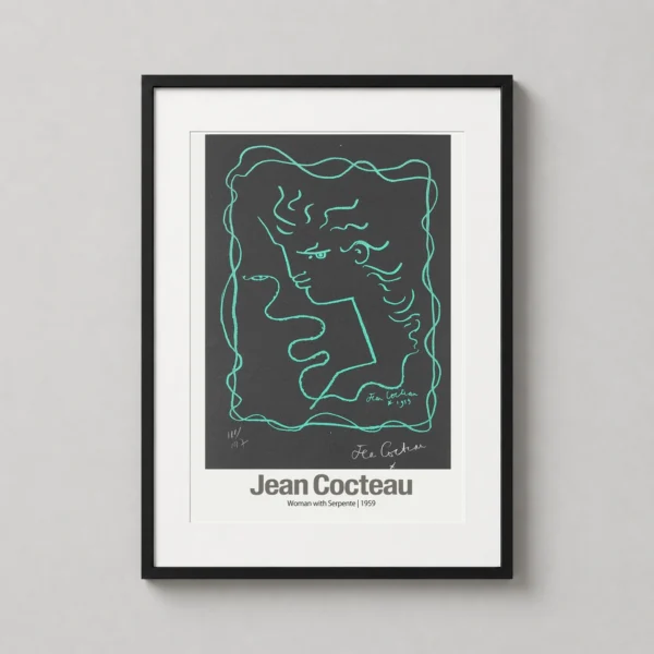 Jean Cocteau Woman with Serpente 1959 Surrealist Art Print