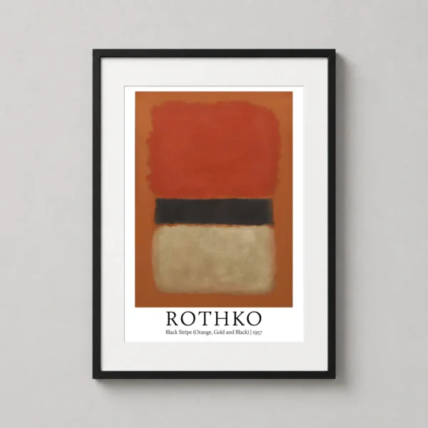 Mark Rothko Black Stripe Orange Gold and Black 1957 Art Print