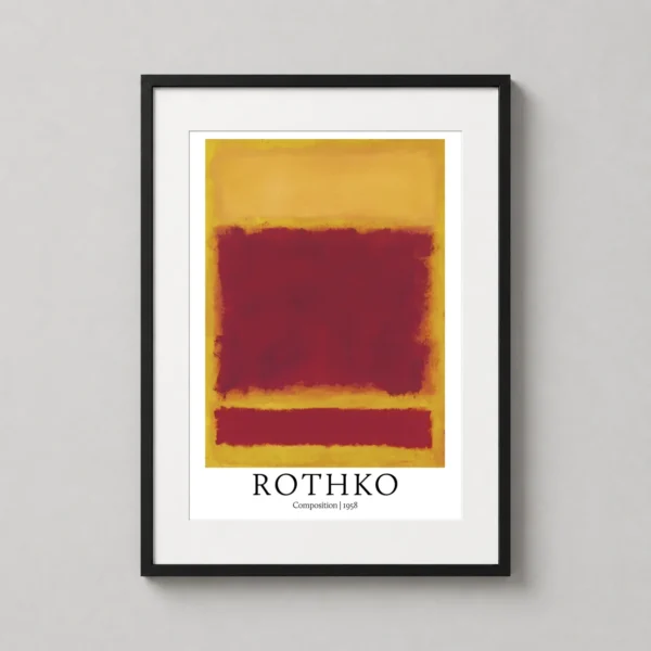 Mark Rothko Composition 1958 Mustard and Deep Red Art Print