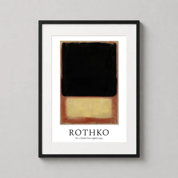 Mark Rothko No. 7 Dark Over Light 1954 Abstract Art Print