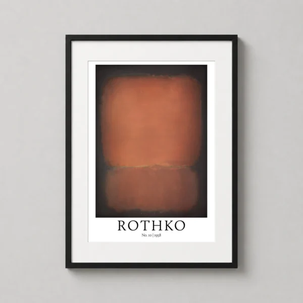No. 10 1958 by Mark Rothko, Brown and Black Abstract Art Print
