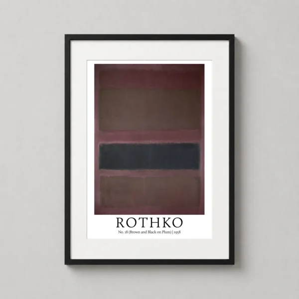 Rothko No. 18, Brown and Black on Plum 1958 Abstract Art Print